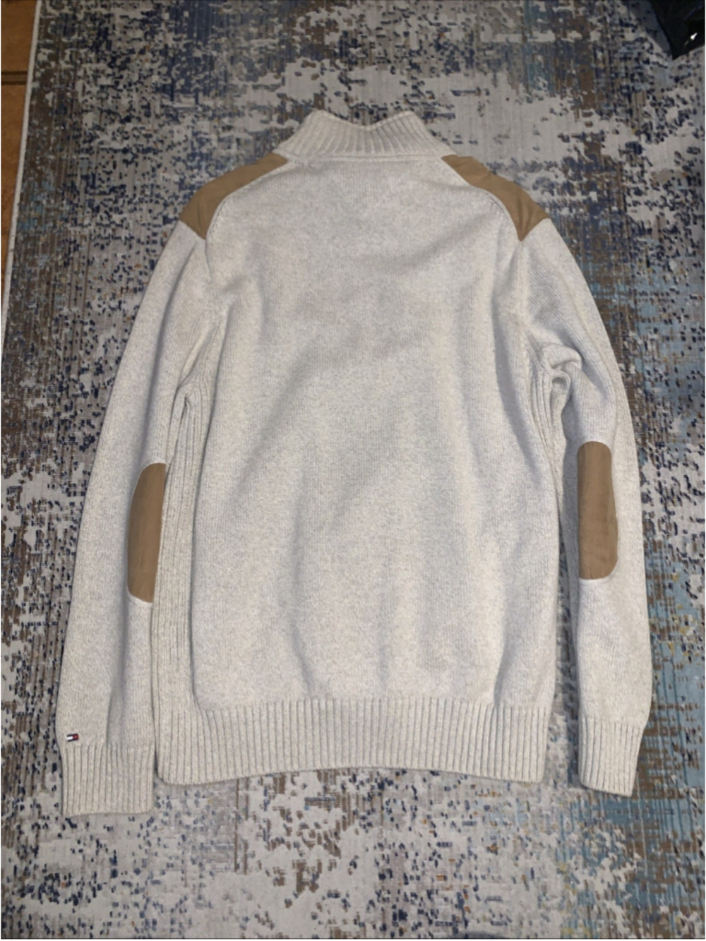 Tommy Hilfiger 1/4-Zip Heavy Pullover Sweater With Elbow & Shoulder Patches XXG - Picture 15 of 16